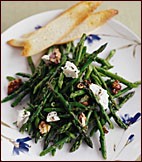 Asparagus salad with toasted walnuts and goat cheese
