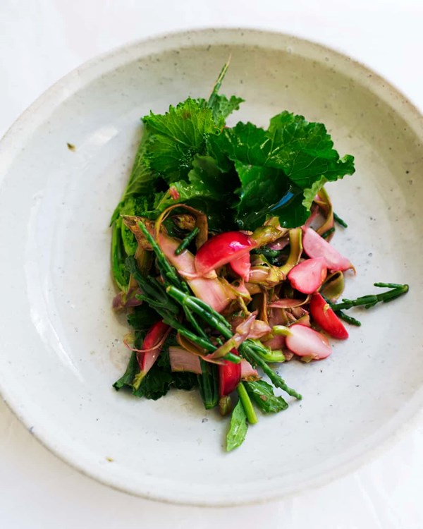 Asparagus, samphire and radish