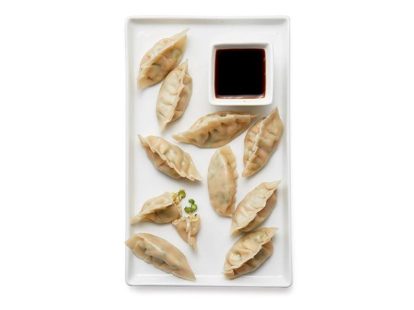 Asparagus-shrimp dumplings 
