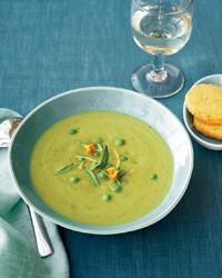 Asparagus soup with Parmesan shortbread coins