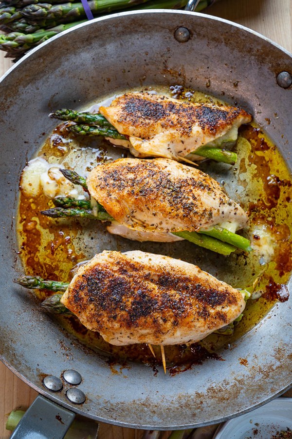 Asparagus stuffed chicken