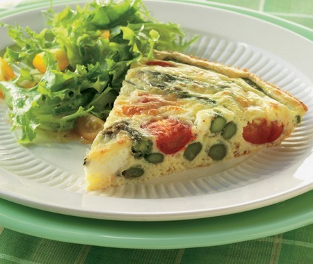 Asparagus, tomato and feta frittata
