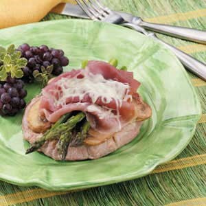 Asparagus veal cordon bleu