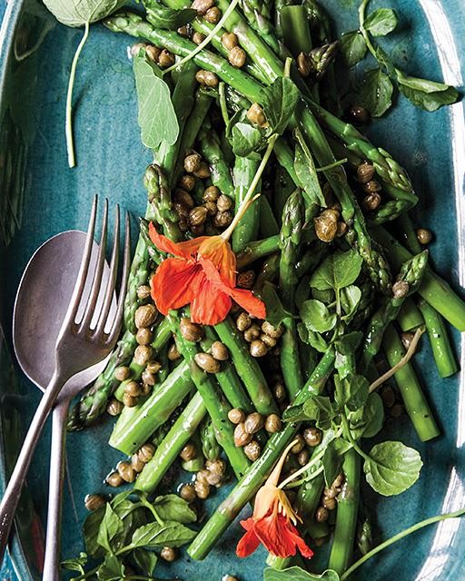Asparagus, watercress, & nasturtium salad