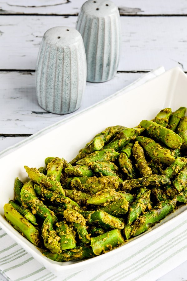 Asparagus with basil pesto