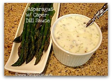 Asparagus with caper-dill sauce