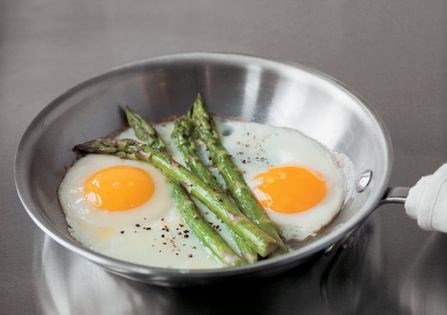 Asparagus with Parmesan and fried eggs (Uova fritte con asparagi)