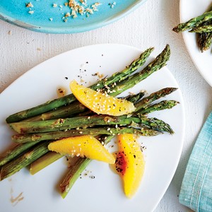 Asparagus with sesame and citrus vinaigrette