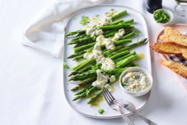 Asparagus with white anchovy gribiche