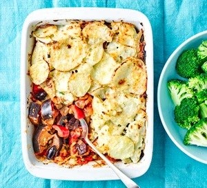 Aubergine & pepper bake