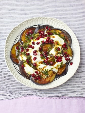Aubergine & pomegranate salad