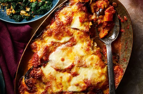 Aubergine & pumpkin Parmigiana