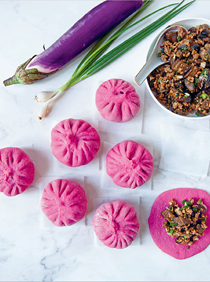 Aubergine and minced pork [bao buns] (Hongshao style)