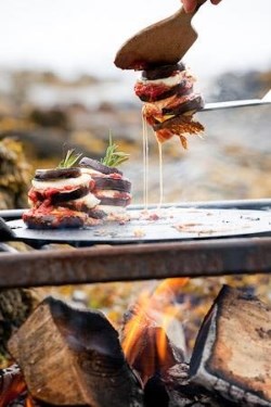 Aubergine and mozzarella stacks