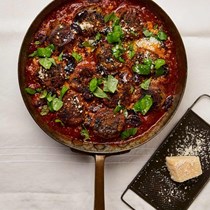 Aubergine and ricotta dumplings in tomato sauce