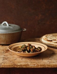 Aubergine and shallot curry