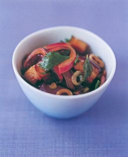 Aubergine, cumin, coriander and mint relish