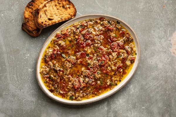 Aubergine Parmigiana dipping oil