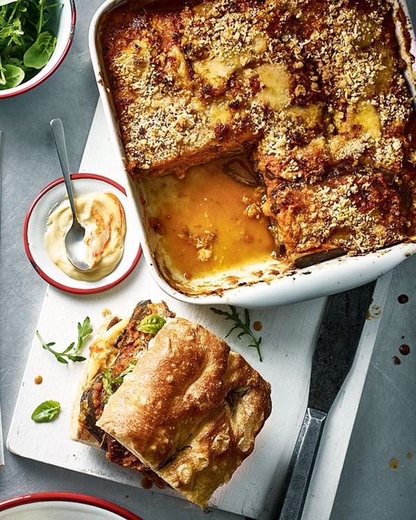 Aubergine Parmigiana sandwiches 