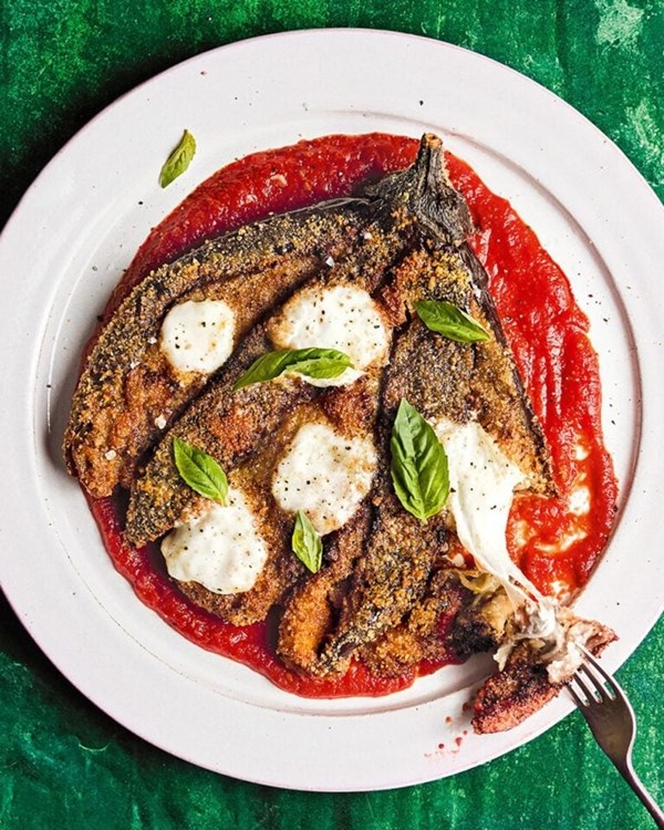 Aubergine Parmigiana schnitzel 