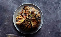 Aubergine pasta pie