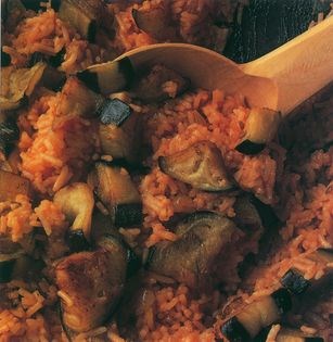 Aubergine pilaf (Patlicanli pilav)