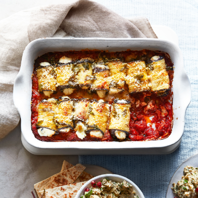 Aubergine, ricotta & lemon involtini