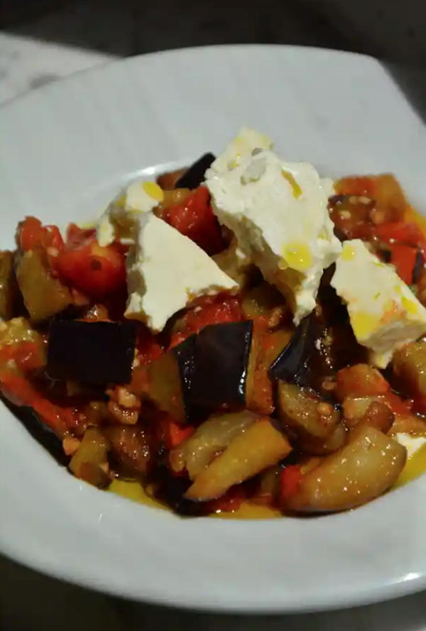 Aubergines cooked like mushrooms (Melanzane al funghetto)