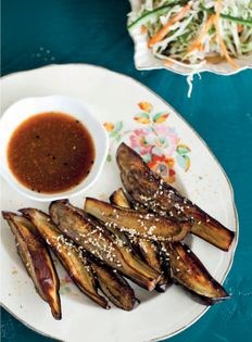 Aubergines with miso & sesame