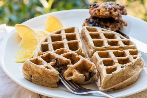 Aunt Catherine's buckwheat-gingersnap waffles