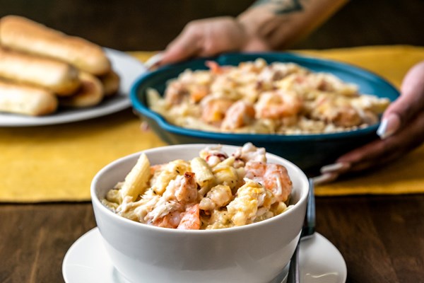 Auntie Monica's seafood mac and cheese