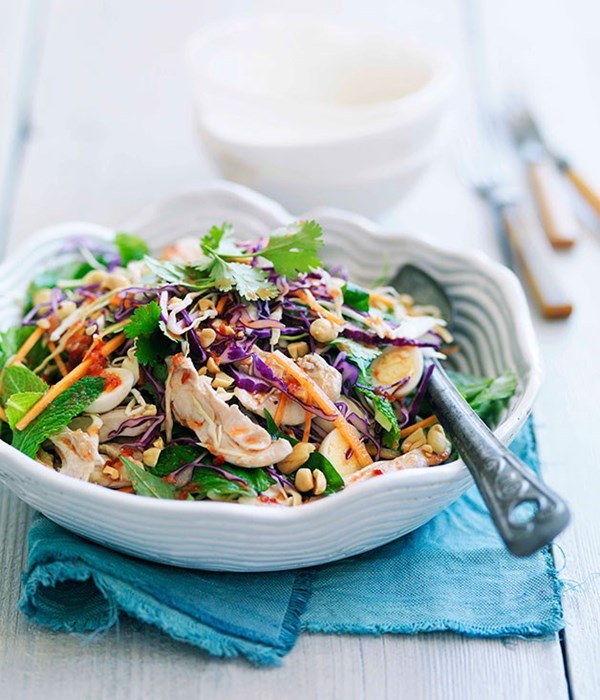 Aunty Three's Saigon chicken and cabbage salad with quail eggs