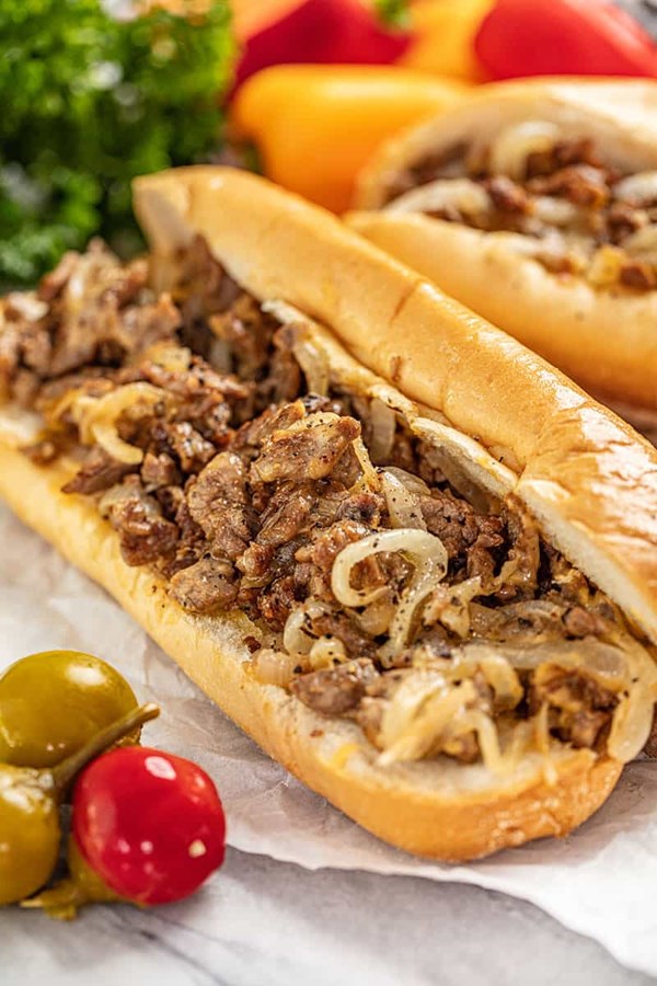 Authentic Philly cheesesteak