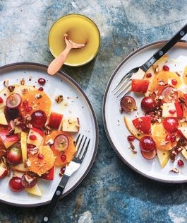 Autumn fruit salad with honey vinaigrette