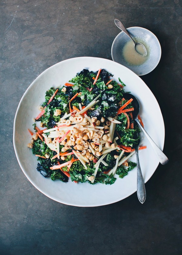 Autumn kale slaw [tahini dressing]
