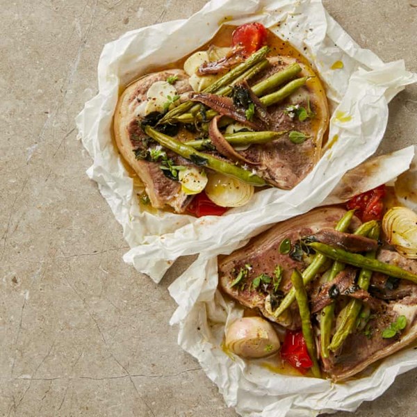 Autumn lamb chops in cartoccio