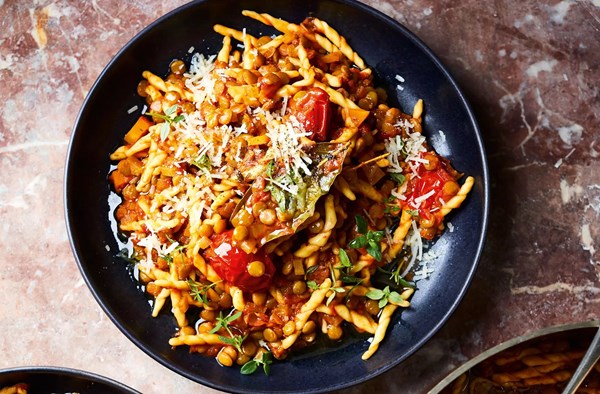  Autumn pasta with lentils