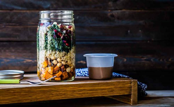 Autumn salad in a jar