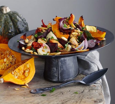 Autumn squash and roast veg salad