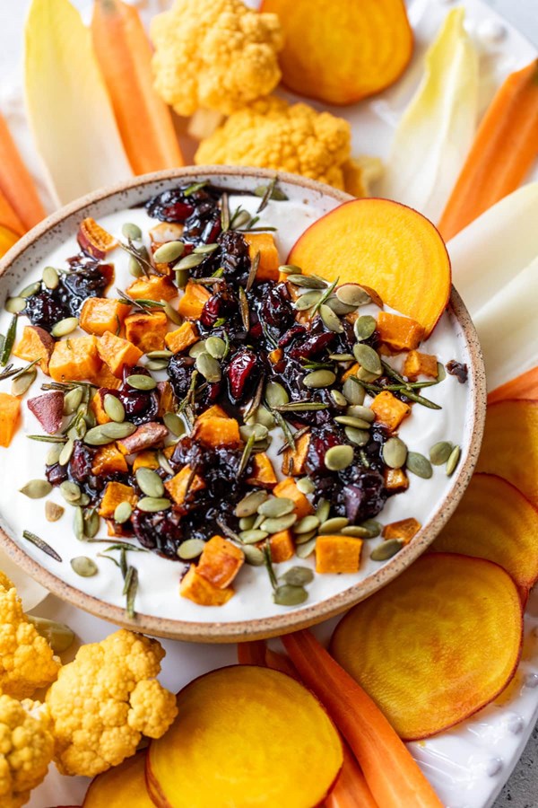 Autumn whipped ricotta dip