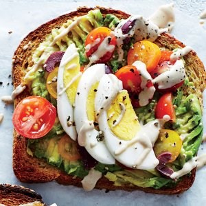 Avo-tahini toast