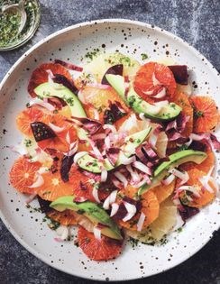 Avocado & citrus salad with chimichurri