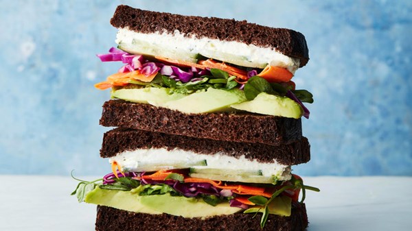 Avocado-and-Boursin sandwiches