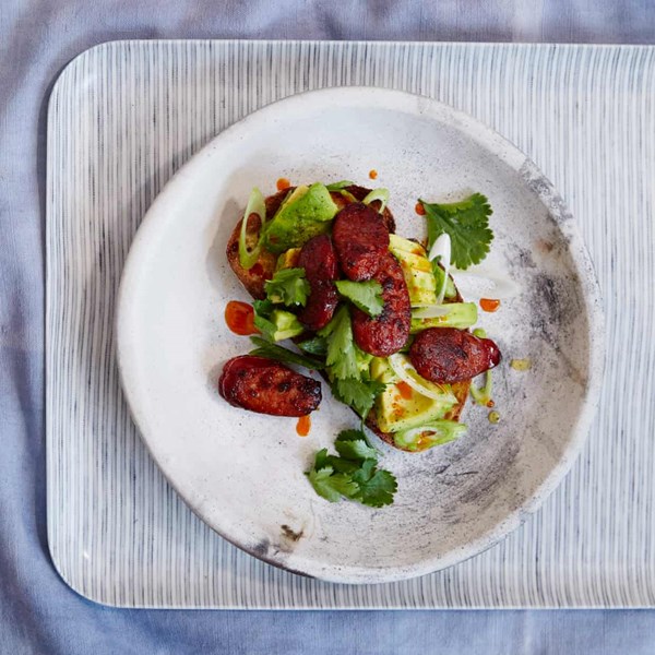 Avocado and chorizo toast