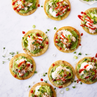 Avocado and crab tostadas