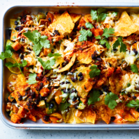 Avocado and sweet potato nachos