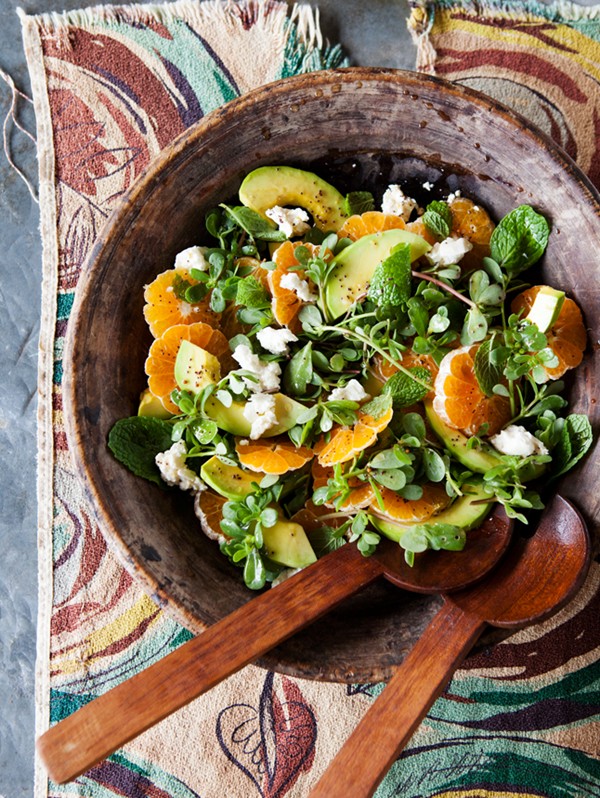 Avocado and tangerine salad with jalapeño vinaigrette