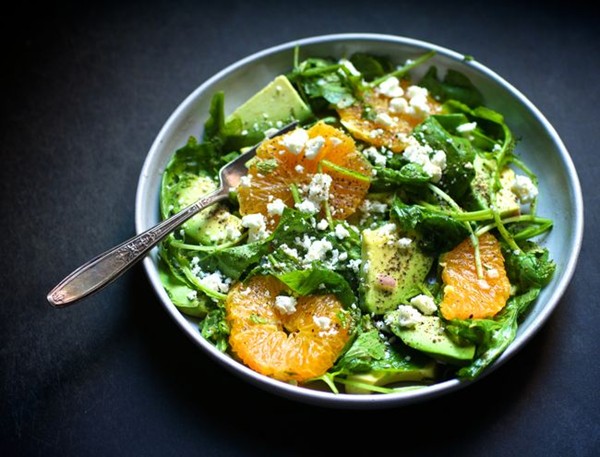 Avocado and tangerine salad with jalapeño vinaigrette