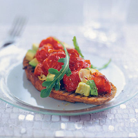 Avocado and tomato bruschetta