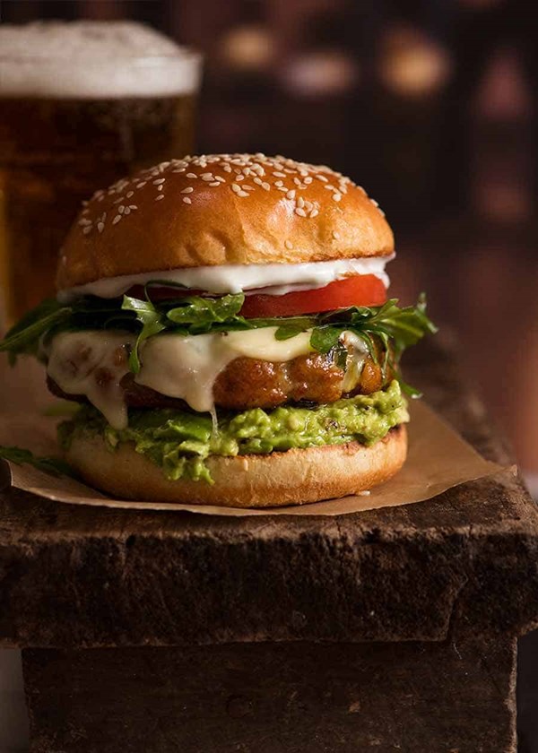 Avocado chicken burger